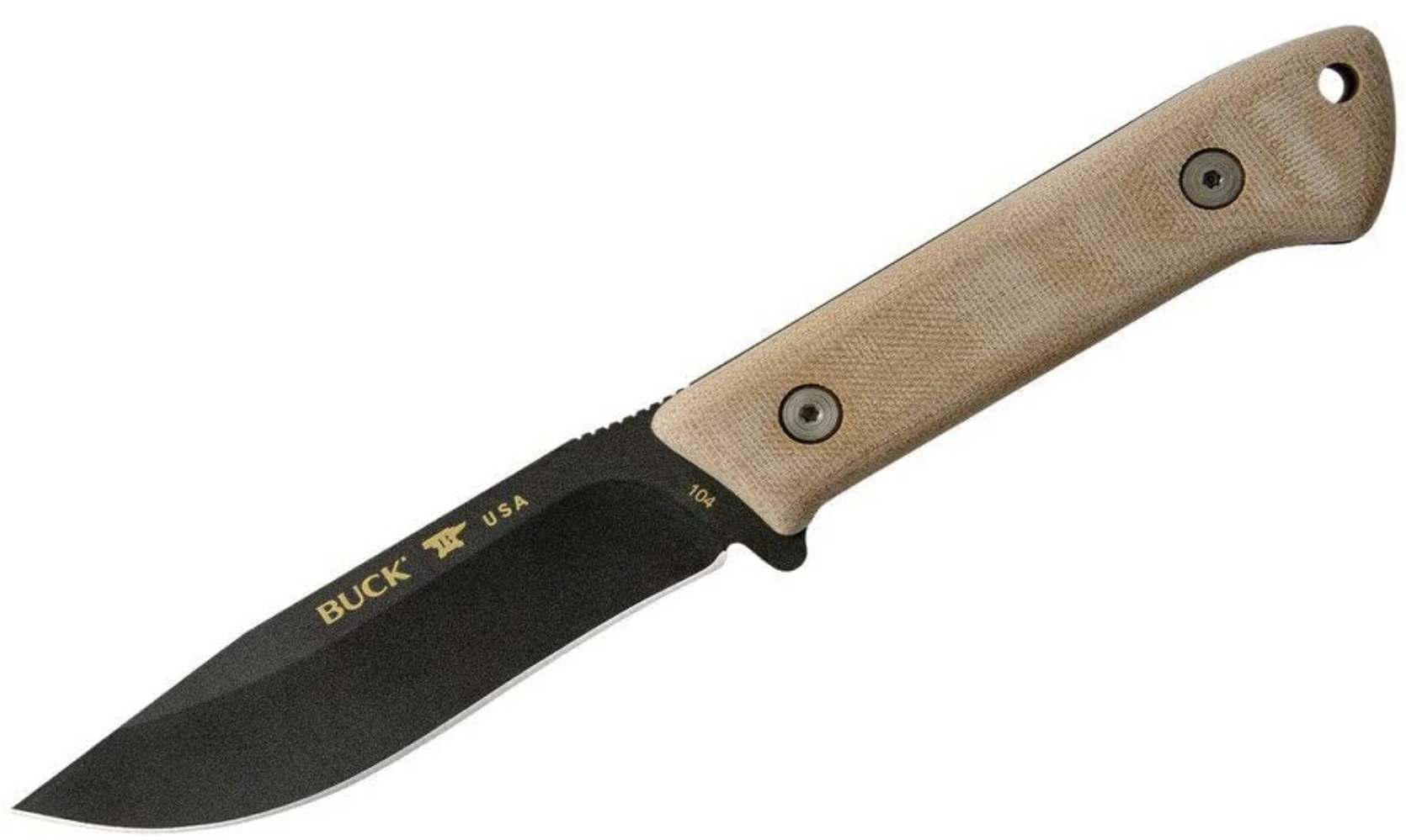 The Buck Compadre knife with a wooden handle