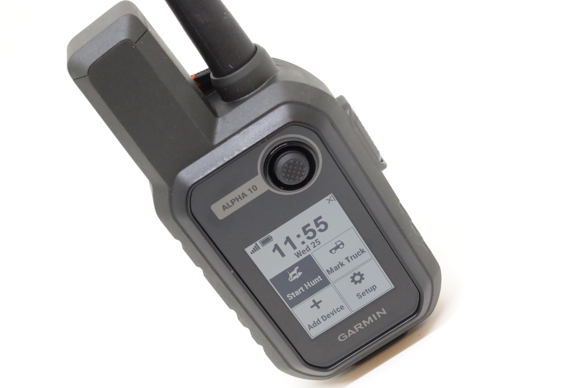 The Garmin Alpha 10 handheld device on a white background