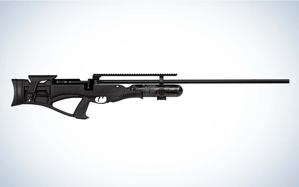 A black Hatsan Piledriver air rifle