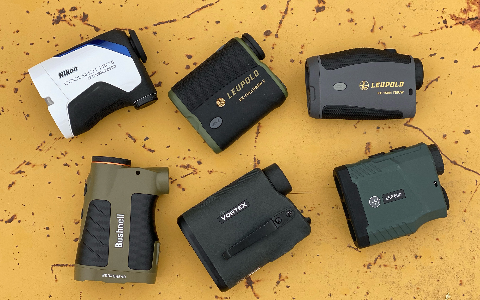 The best monocular rangefinders sitting on a table.