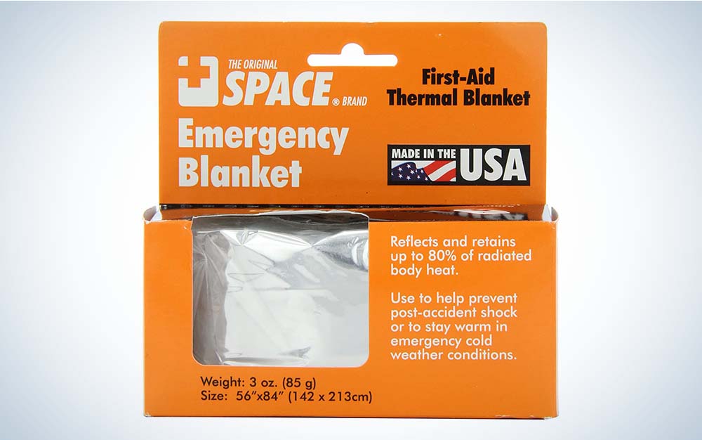 The Grabber Emergency Space Blanket is the best emergency blanket.