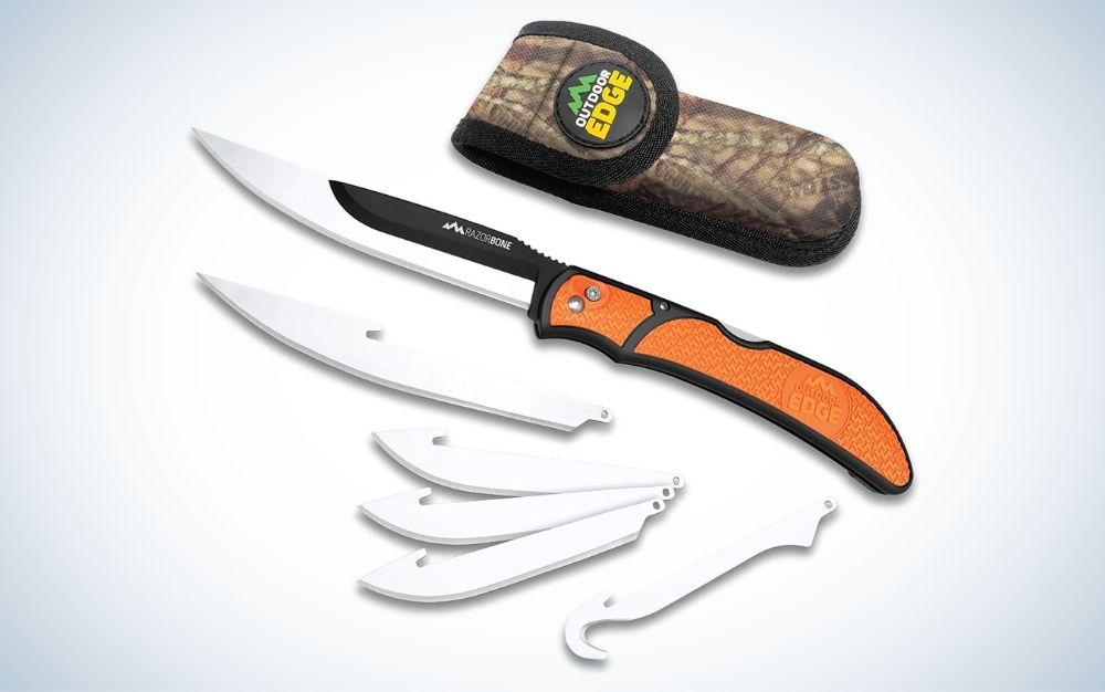 Outdoor Edge RazorBone is the best replaceable blade skinning knife.
