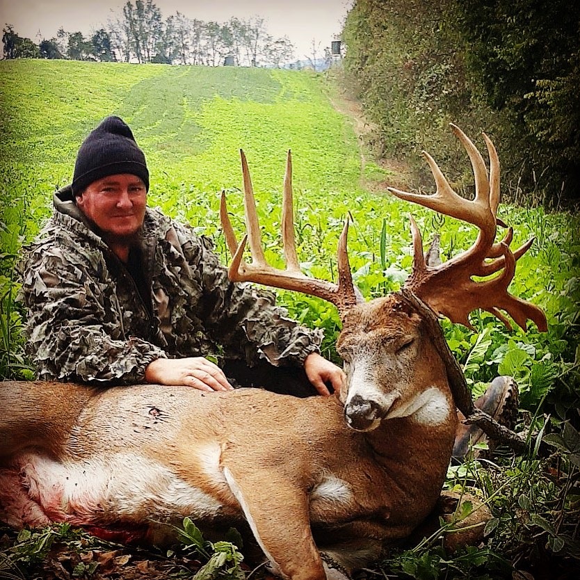 Amos Herschberger with his stud of an Ohio early-season buck. 