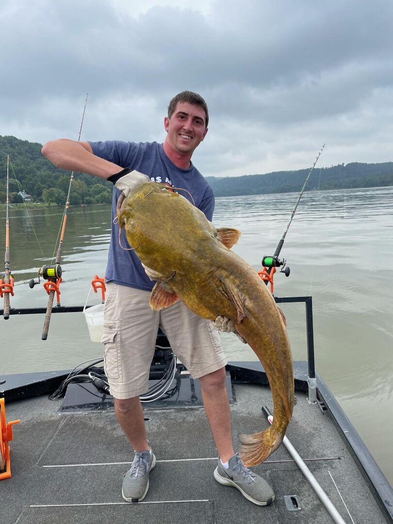 The possible new state-record catfish is a 57-pound flathead.