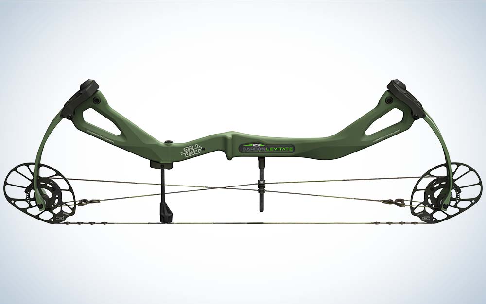 A green PSE Carbon Levitate bow