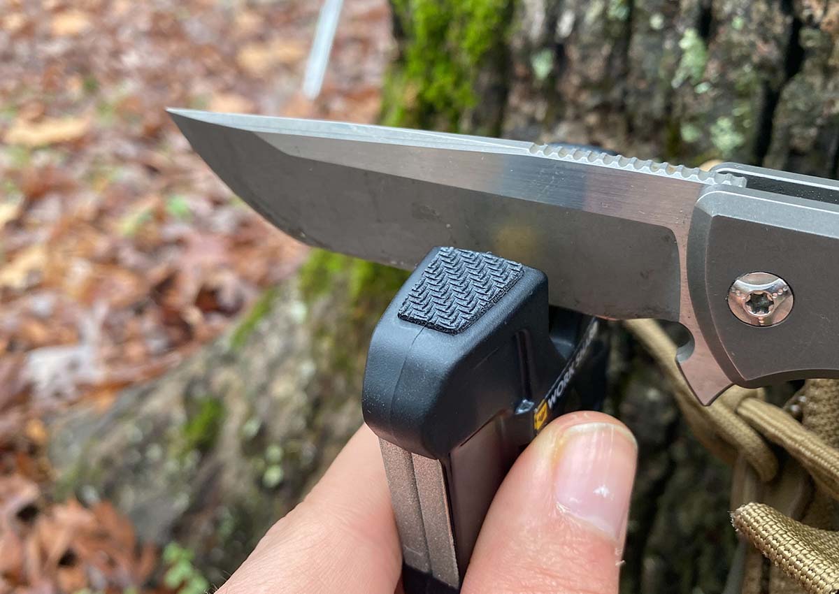 Pivot knife sharpener 