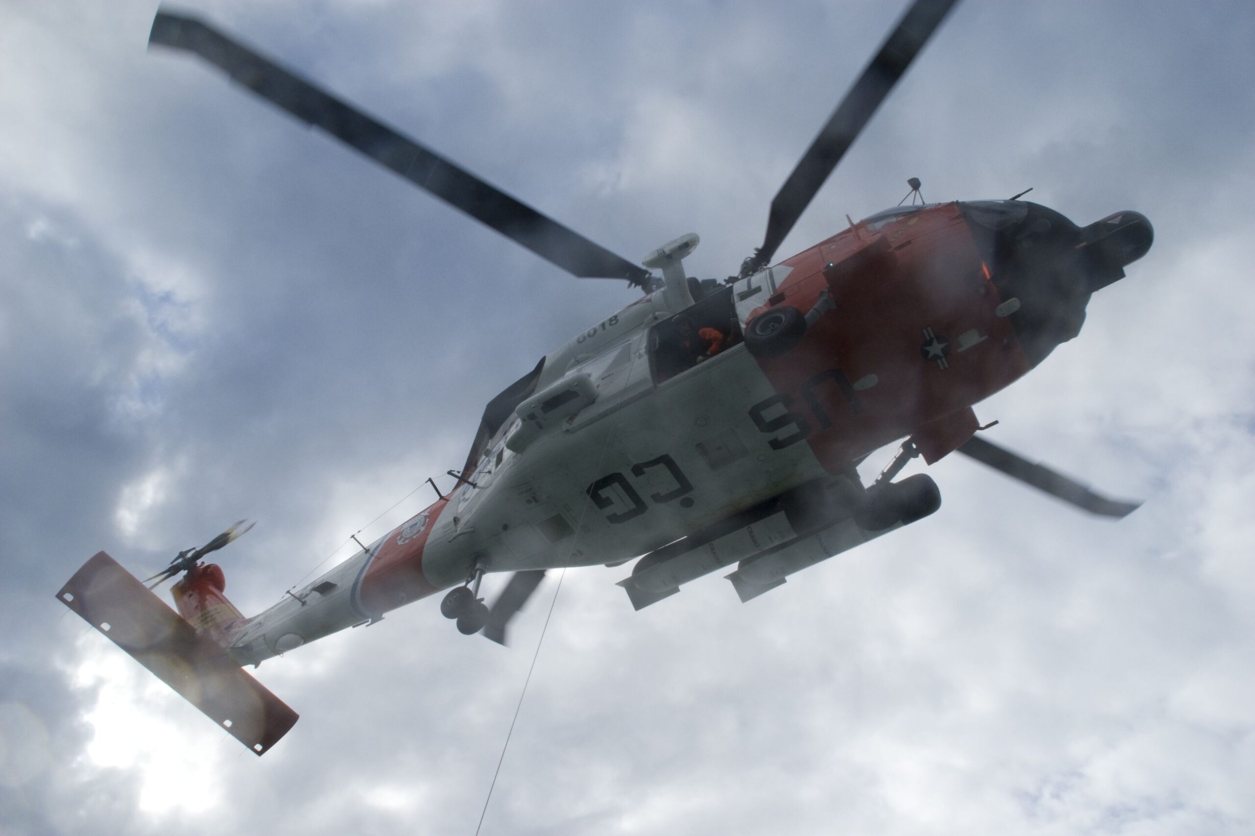 USCG Jayhawk helicopter takes part in training exercise near Juneau.