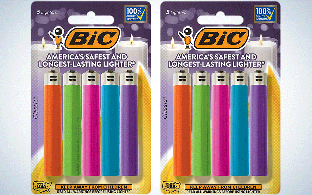 Eight colorful lighters