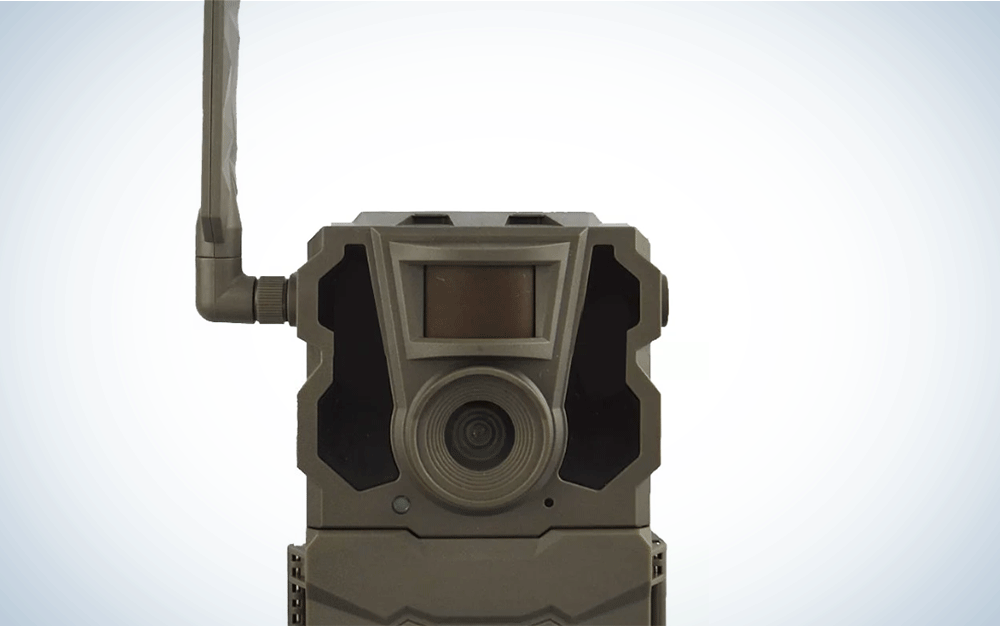 A grey trail camera