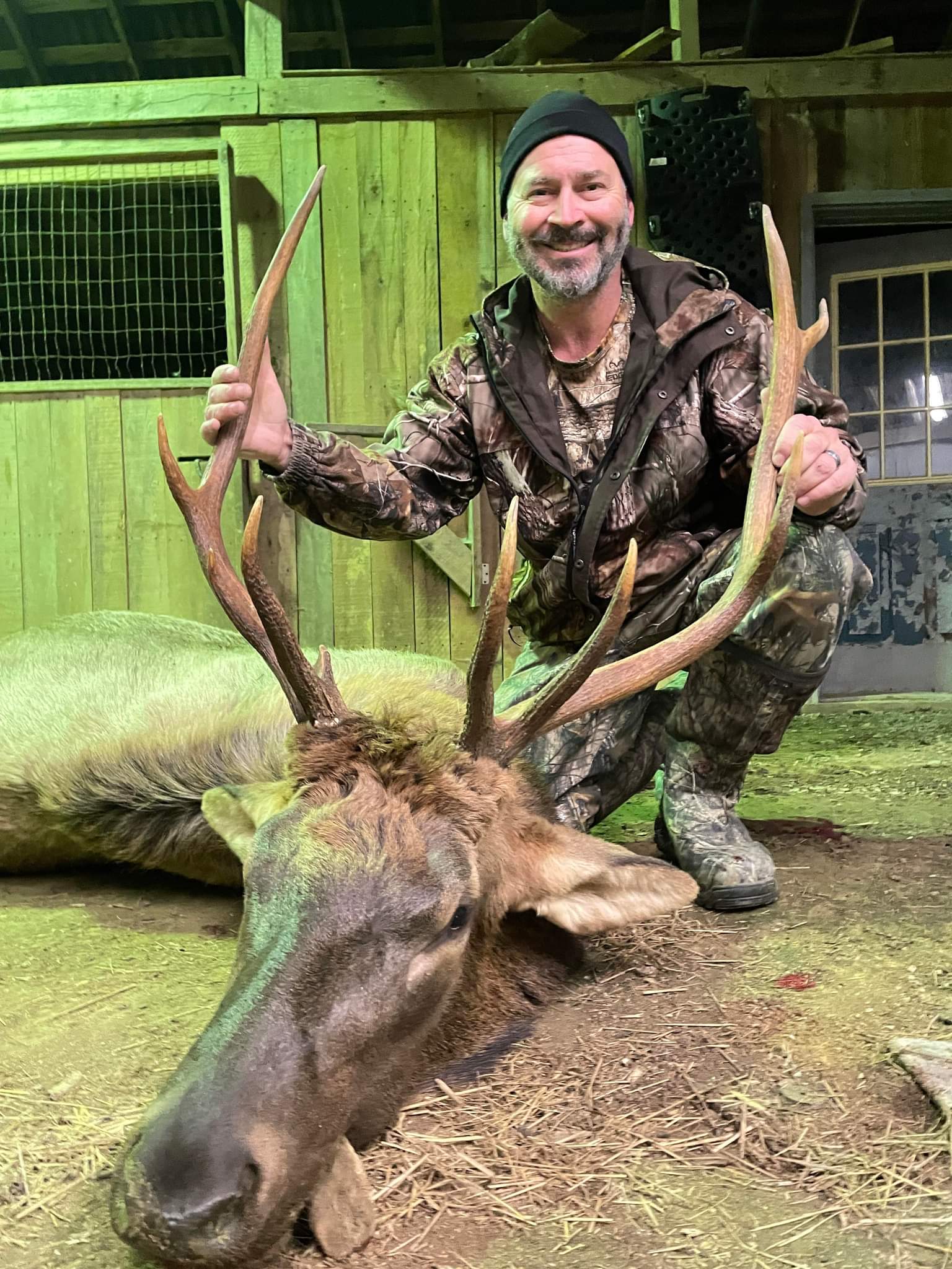 Richard Bryson with his muzzleloader elk.