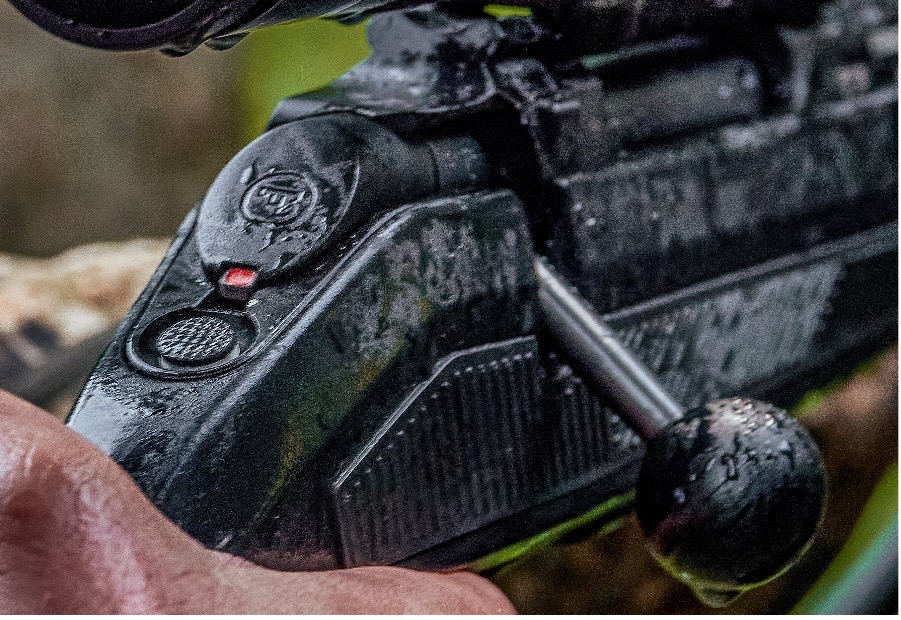 The safety on the new bolt-action rifle from CZ.