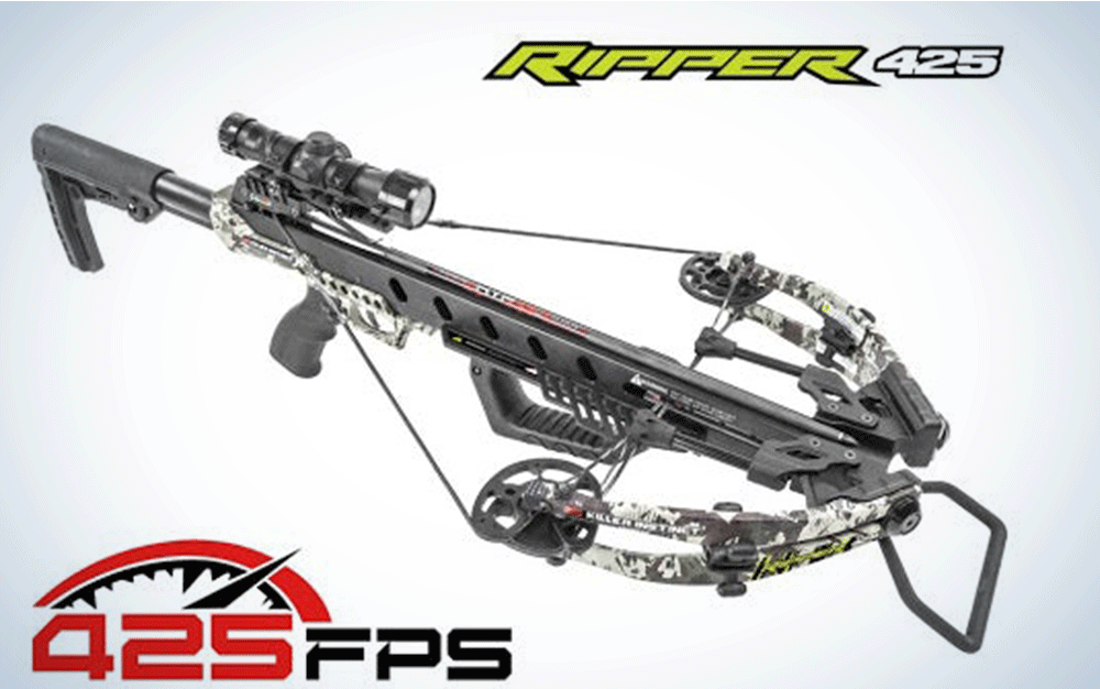 A black and grey crossbow