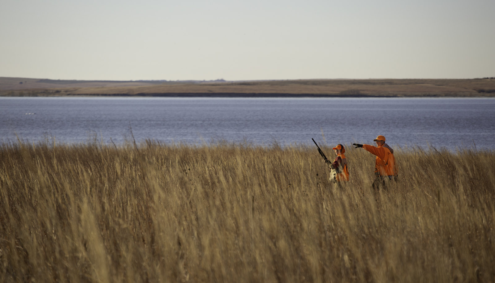 Upland bird hunters on Kansas Nationals Wildlife Refuge