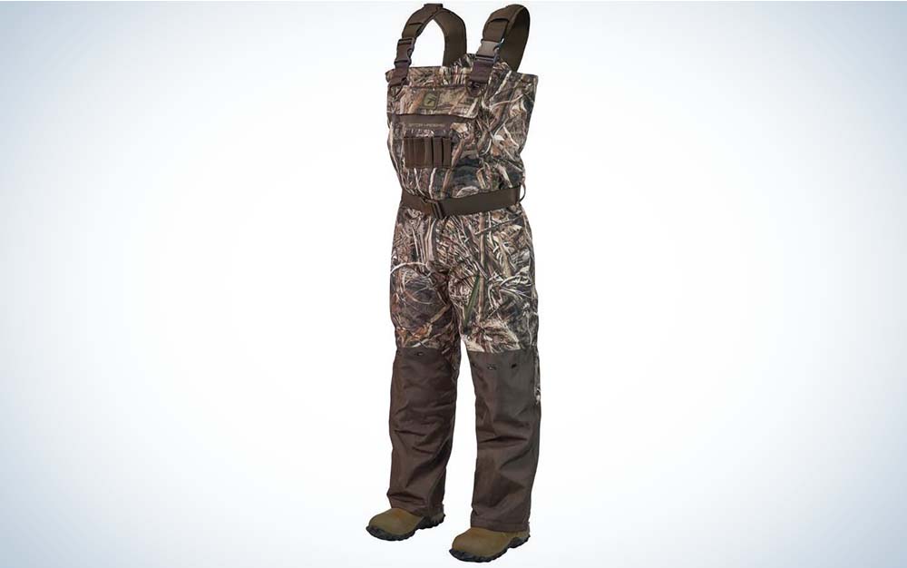 The most comfortable waders in a dark realtree pattern
