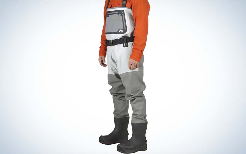 The best walk-in waders are white with black and grey accents