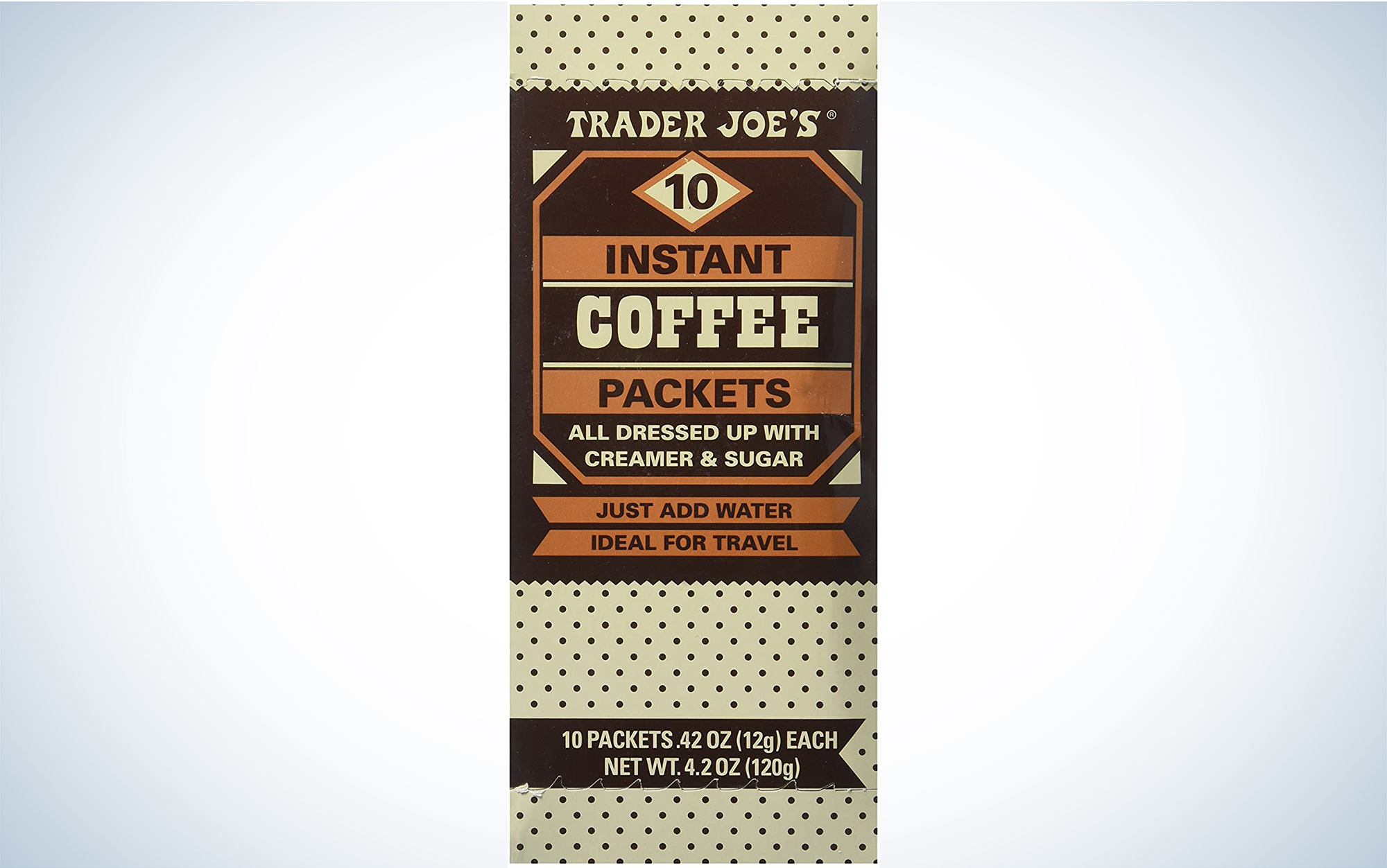Trader Joe's Instant Coffee Packets with Creamer & Sugar is the best backpacking coffee.