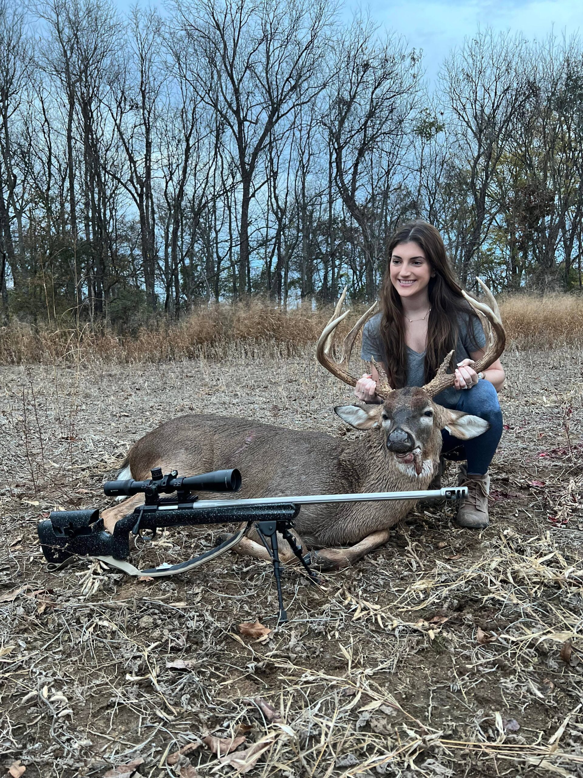 This was Mikaela Mengarelli's first buck.