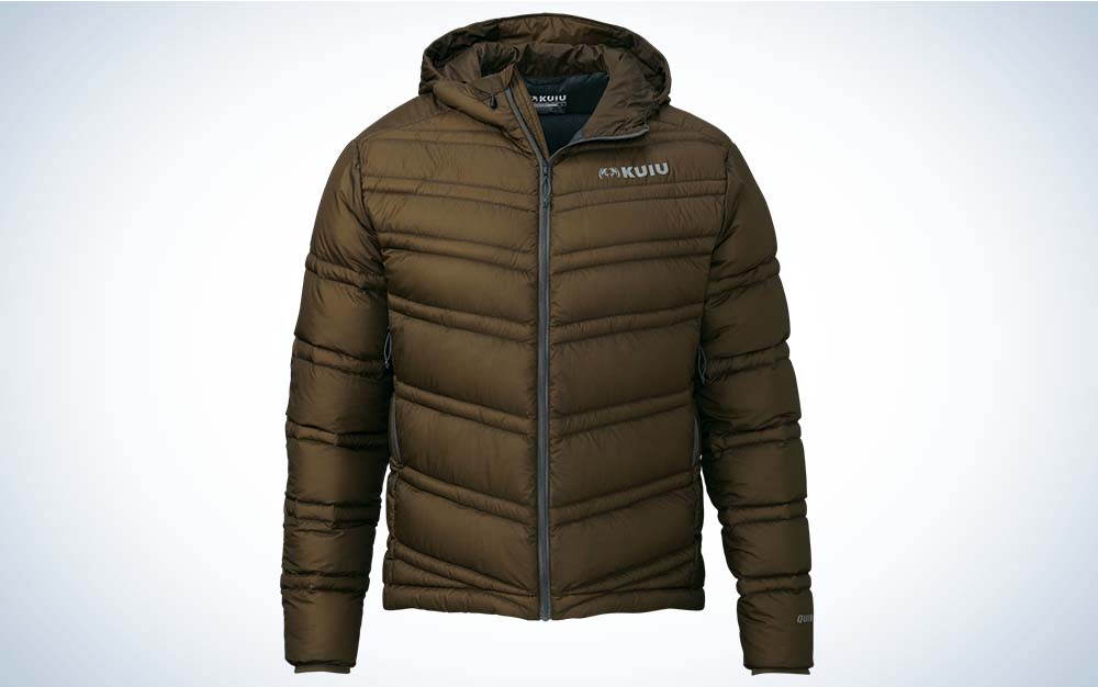 A brown jacket that's the best women's hunting jacket for backpacking