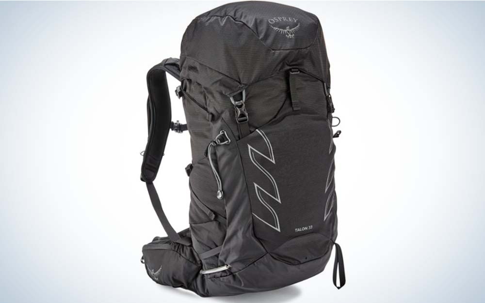 A black Osprey backpack, the best overall hiking backpack