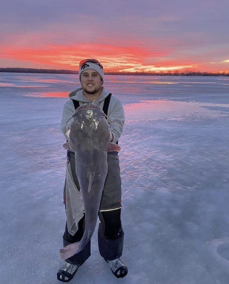 Iowa Angler Lands a 34-Pound Catfish Through the Ice