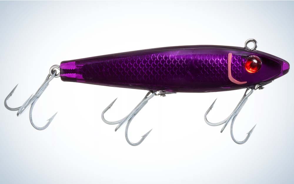 A purple best saltwater fishing lure