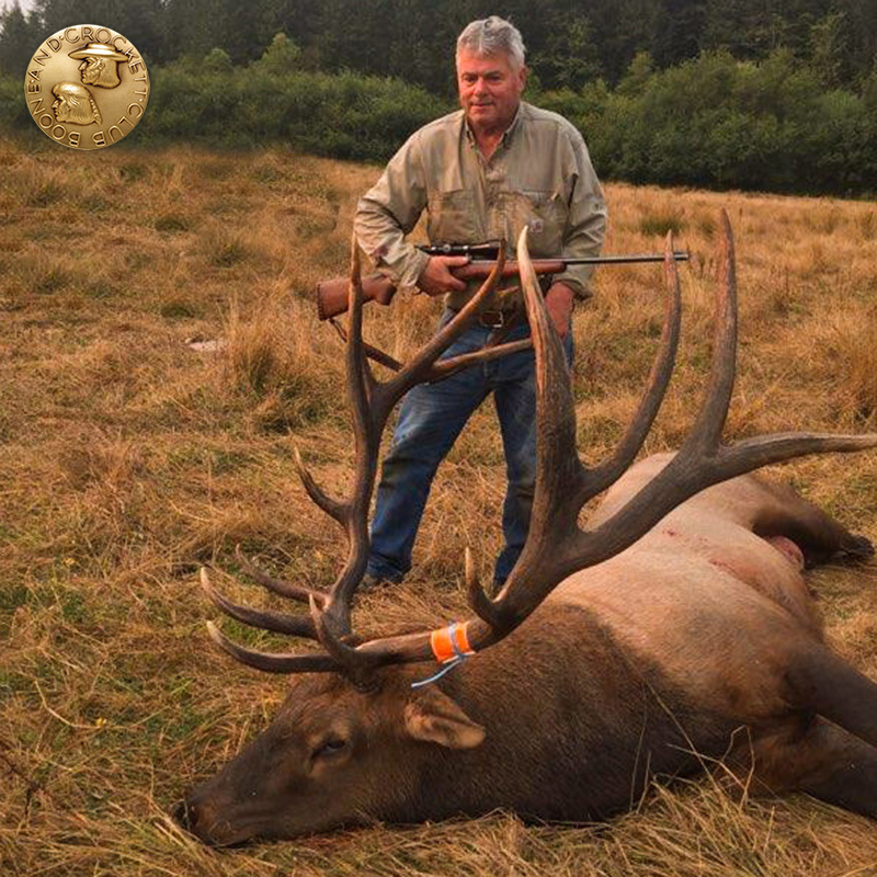 Lawrence Ward with a giant elk that is the 9th biggest ever taken. 