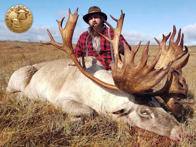 Jeff Hubbard fought 80 mph wind gusts to take this caribou. 