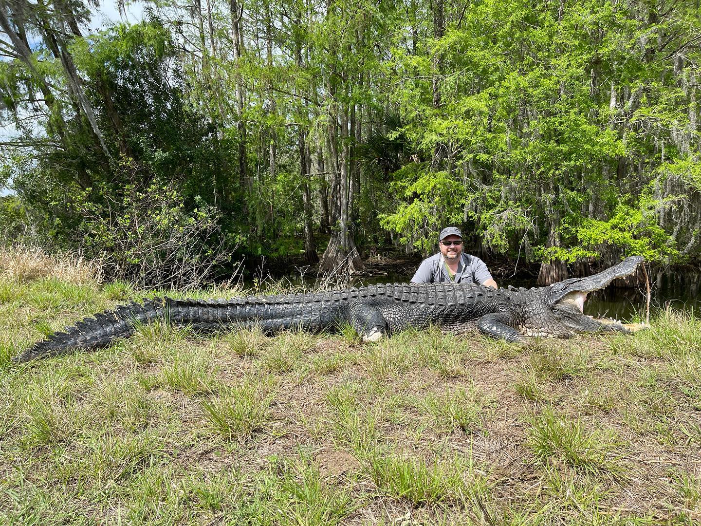 Mike Smith with his 12-foot Florida gator. 