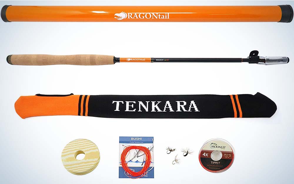 An orange kit of a best tenkara rod