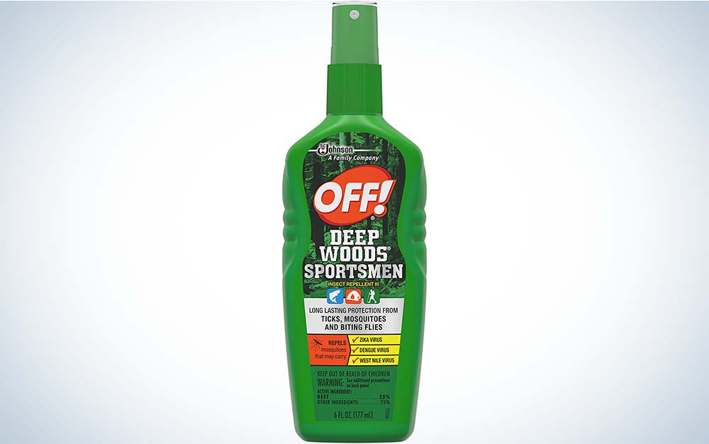 A green bottle of best tick repellent