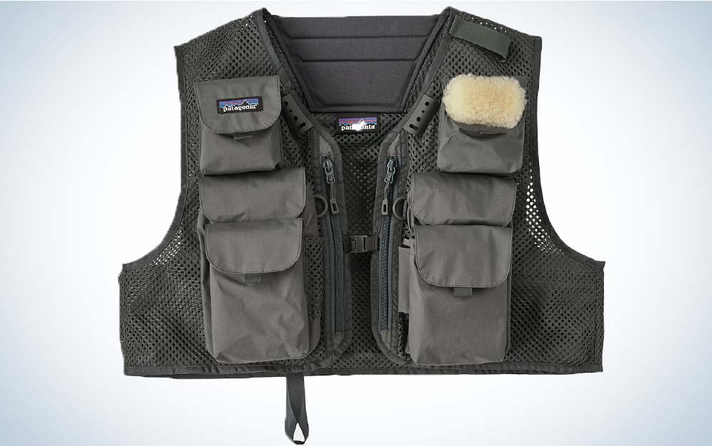 A black short best fly fishing vest