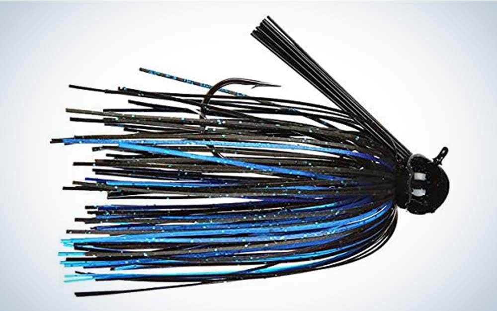 A black and blue best bass lure for summer