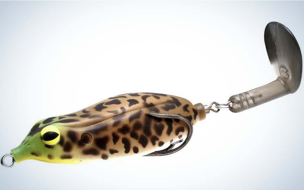 A brown and green best bass lure for summer
