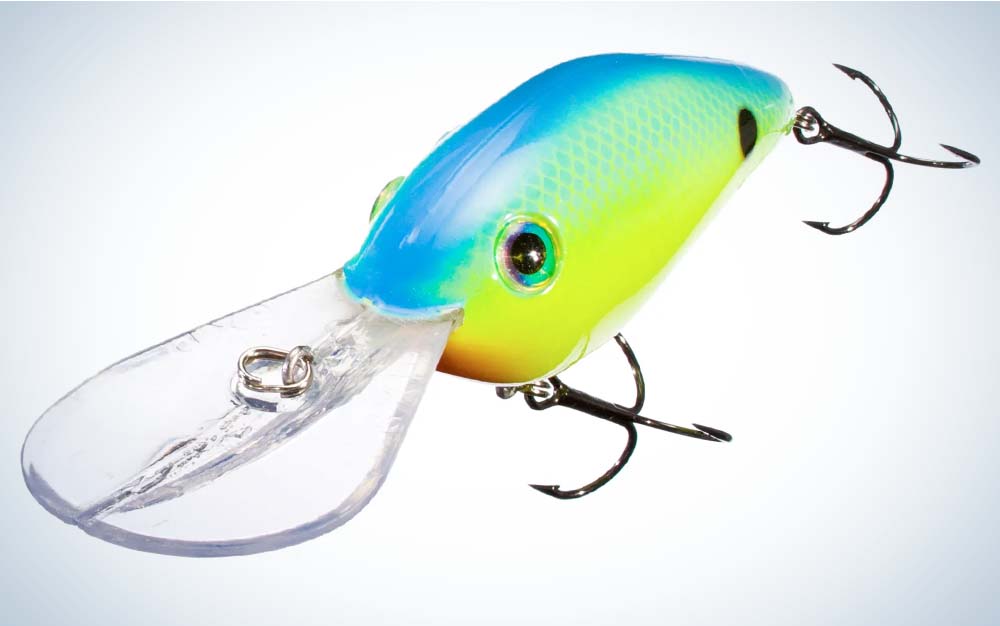 A blue and green best bass lure for summer