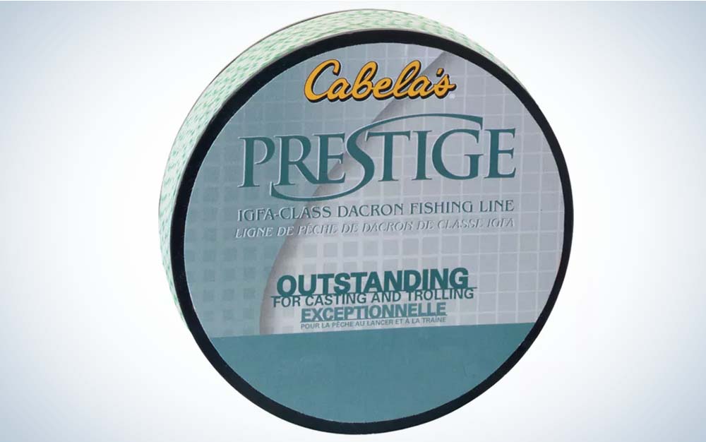A blue and white package of the best ice fishing line