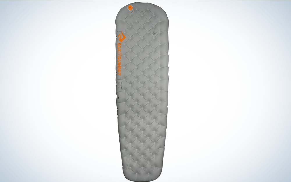 A grey best backpacking sleeping pad