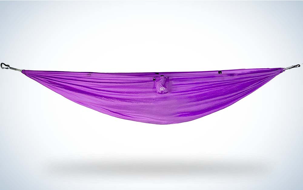 A purple best camping hammock