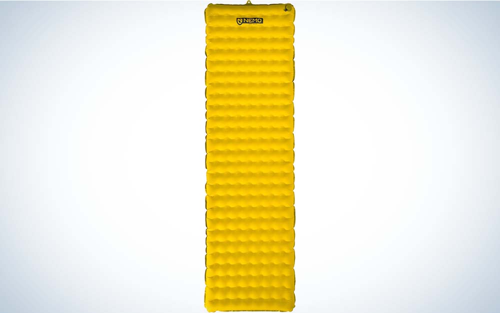 A yellow best backpacking sleeping pad