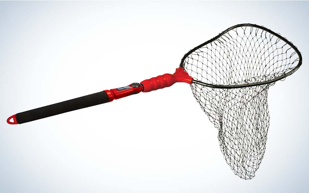 A red and black best kayak fishing net