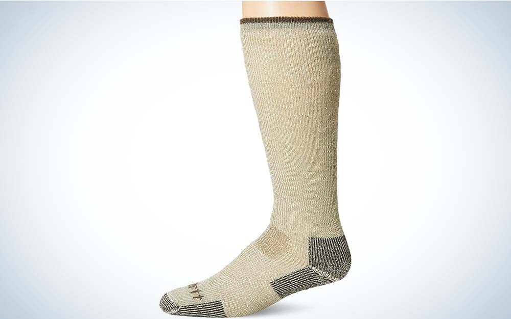 A white best hunting sock