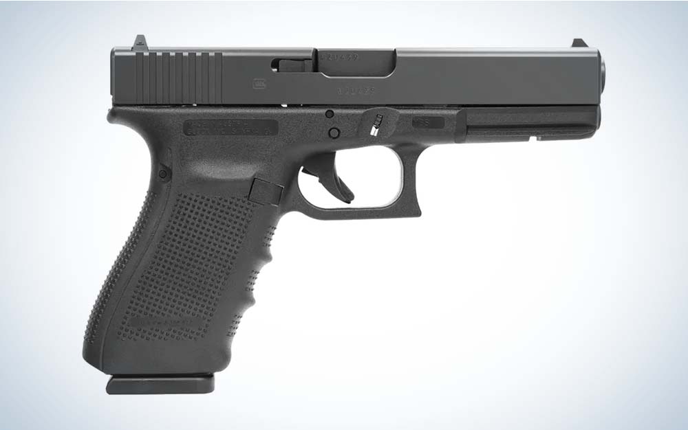 A black handgun