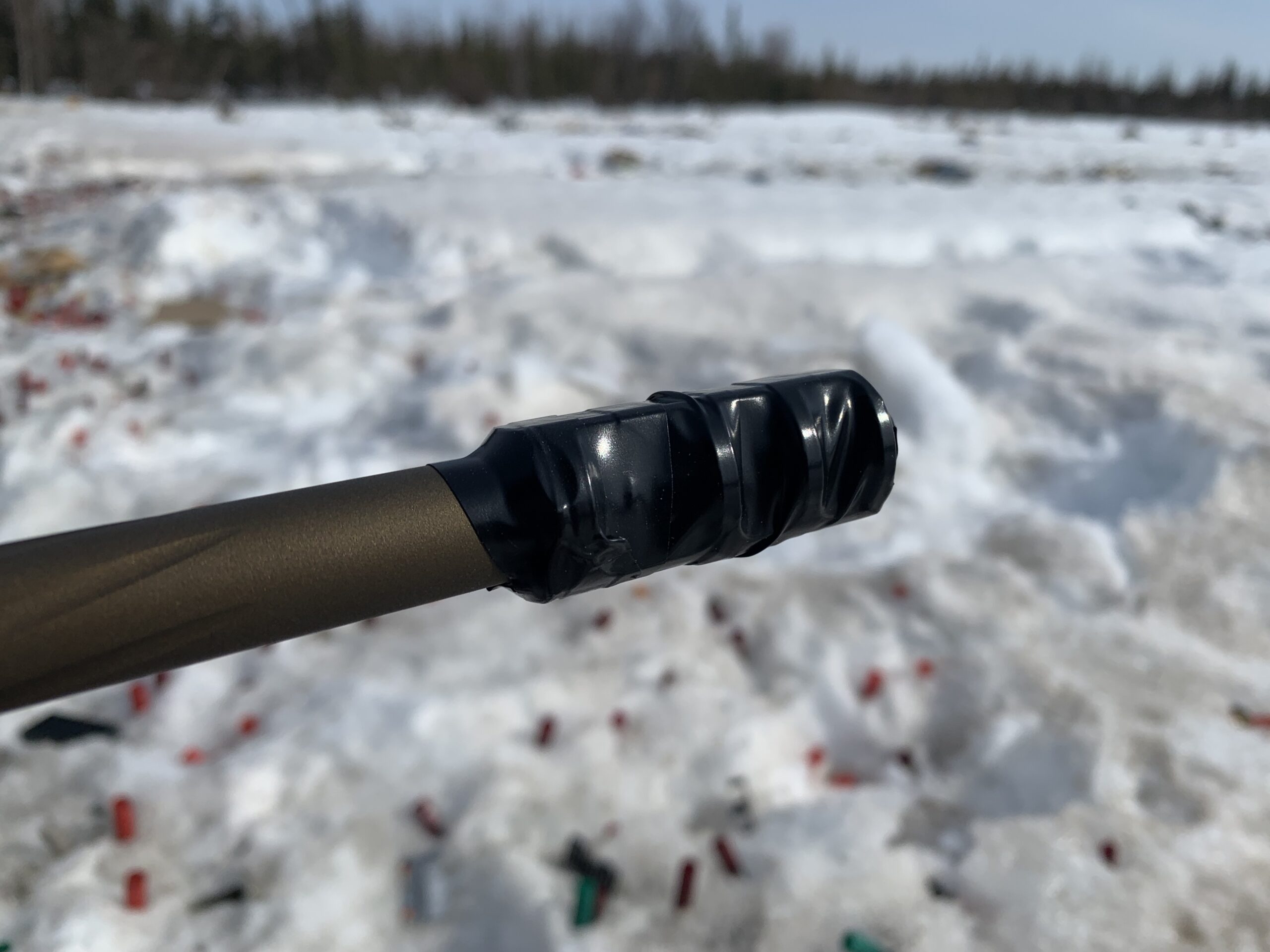 A muzzle brake sealed with electrical tape