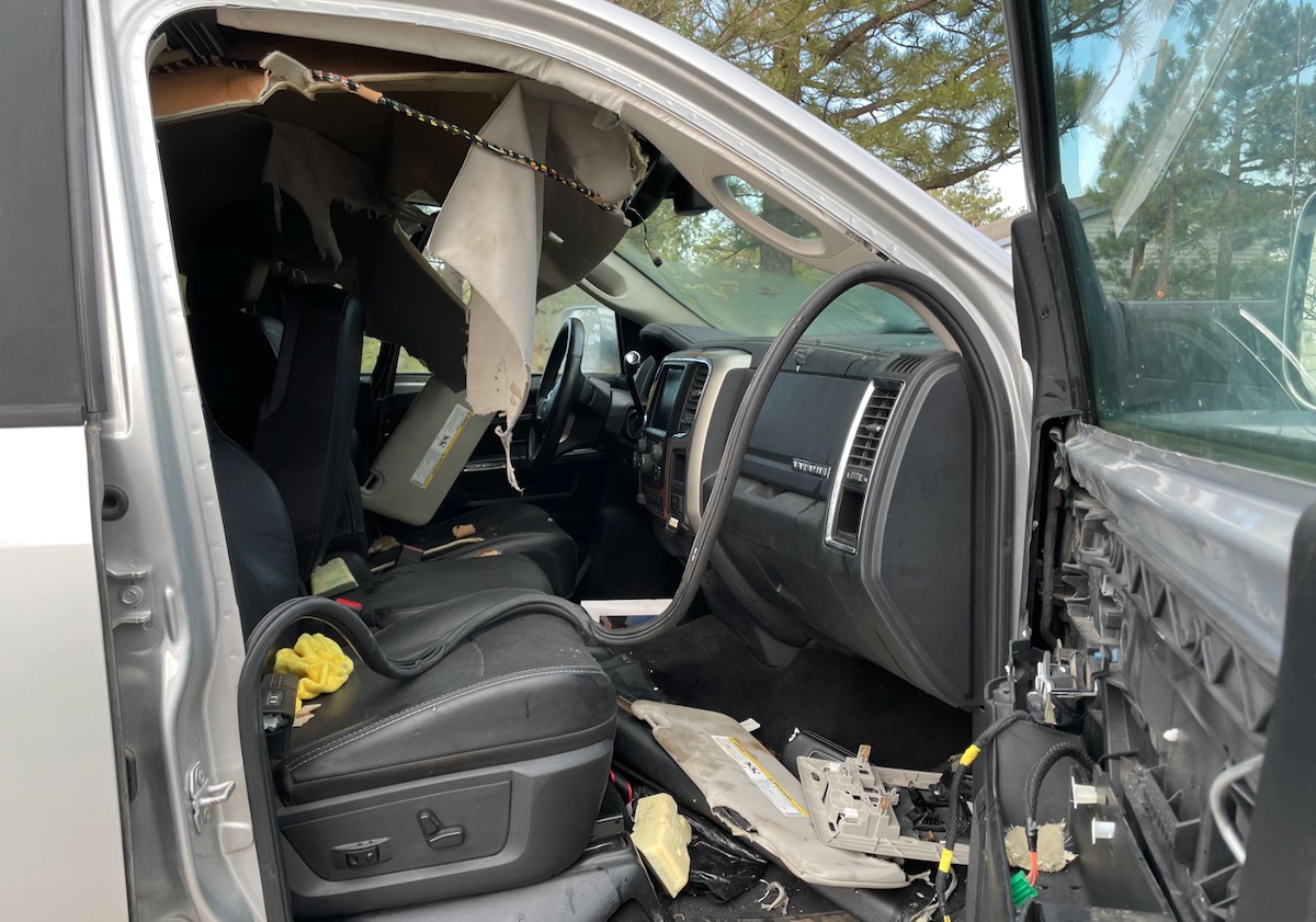 A bear in Colorado tore apart the interior of a truck after getting locked inside.