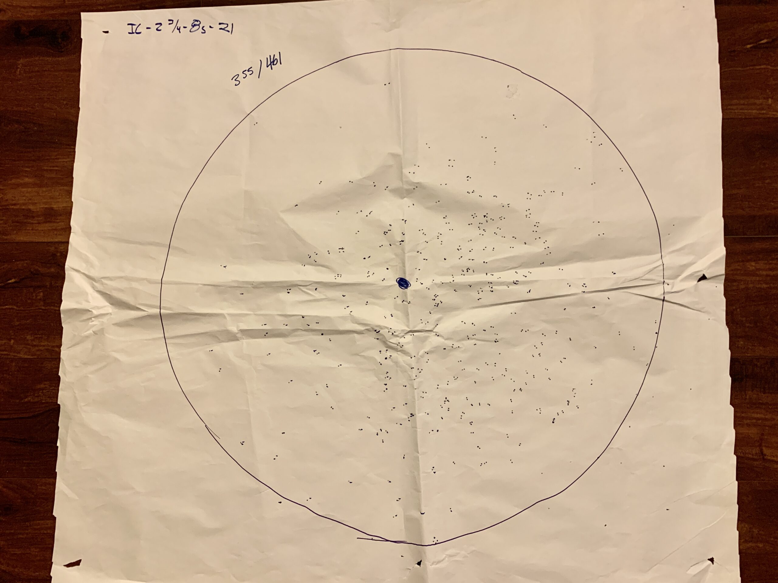 Pattern results from a 2 3/4-inch No. 8 lead target load at 21 yards through an IC choke. 