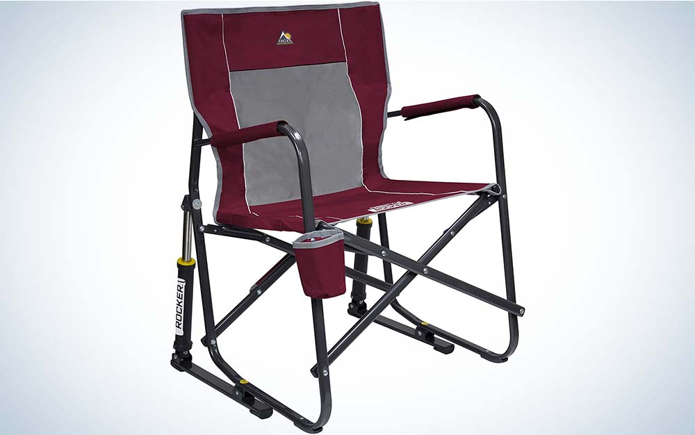Combines the best features of a folding camp chair with the comfort of a rocker.