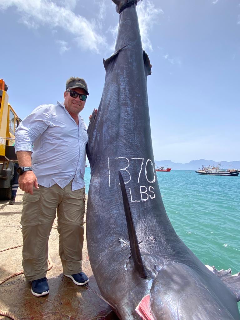 One of the biggest blue marlin caught in decades.