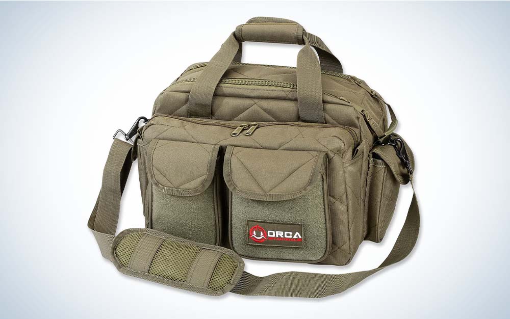 Holds three handguns with lots of additional space, organized pockets, and high durability.