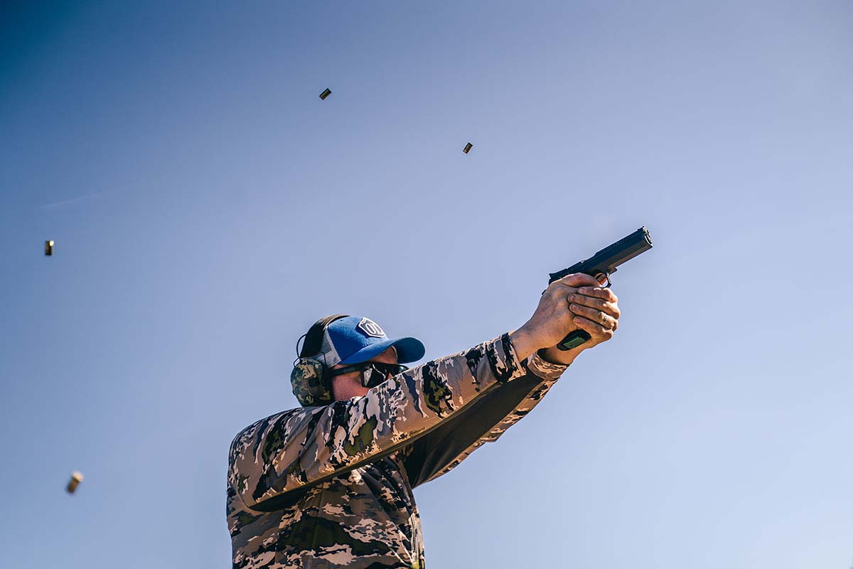 Tyler Freel Shooting a Handgun