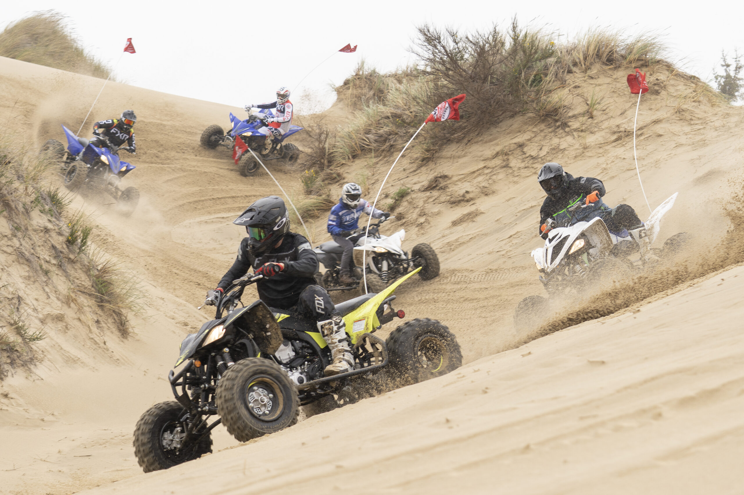Riders putting the new Yamaha ATVs to the test.