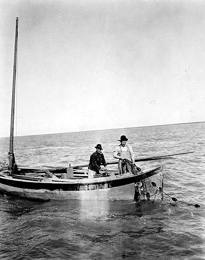 Fishermen gillnetting in Bristol Bay in 1917. 